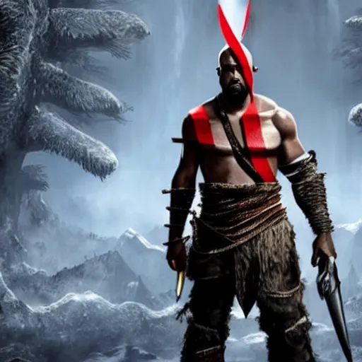 Image similar to Kanye west in God of war