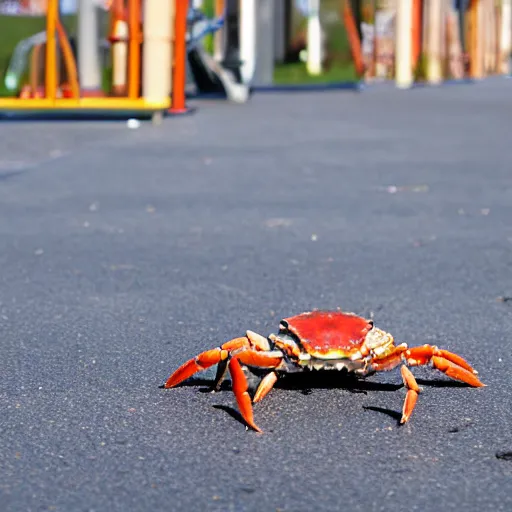 Image similar to photo of crab skateboarding 4 k