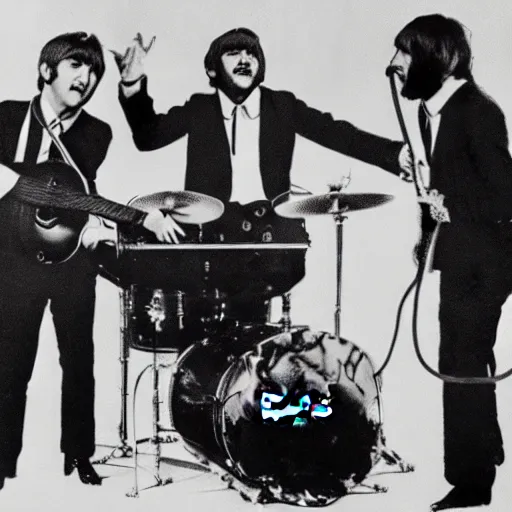 Image similar to the beatles as chimpanzees