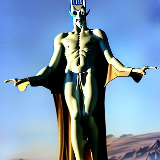 Image similar to sauron as a greek marble statue