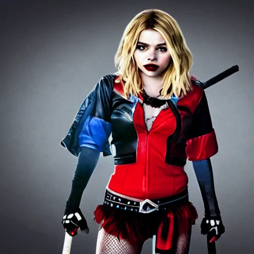 Image similar to Chloe Grace Moretz as Harley Quinn.