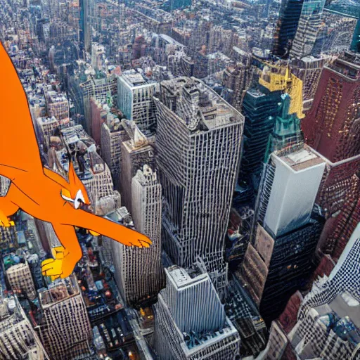 Image similar to charizard flying above new york, ( eos 5 ds r, iso 1 0 0, f / 8, 1 / 1 2 5, 8 4 mm, postprocessed, crisp face, facial features )