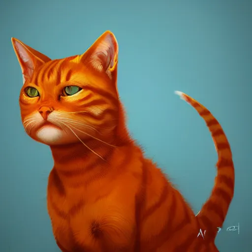 Image similar to an orange tabby cat with LED armor, artstation, concept art, smooth, sharp focus, illustration, highly detailed, unreal engine, RGB LED