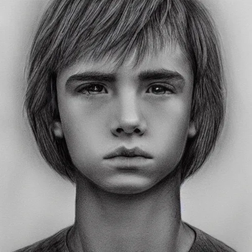 Prompt: 18yo teenage boy looking sad. Detailed pencil drawing.