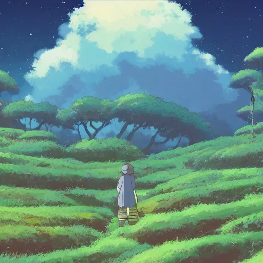 Image similar to landscape of the eternal rest, in the style of studio ghibli, award - winning, 4 k