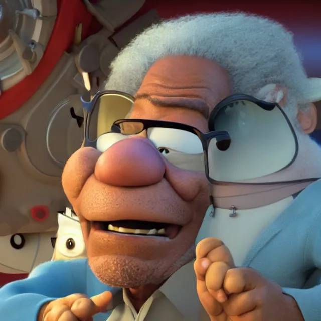 Image similar to morgan freeman as a pixar disney character from up 2 0 0 9 unreal engine octane render 3 d render photorealistic