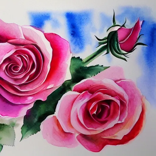 Image similar to watercolor 3 roses