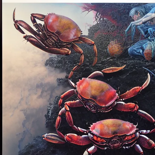 realistic detailed image of Crab People at the dmv by Stable