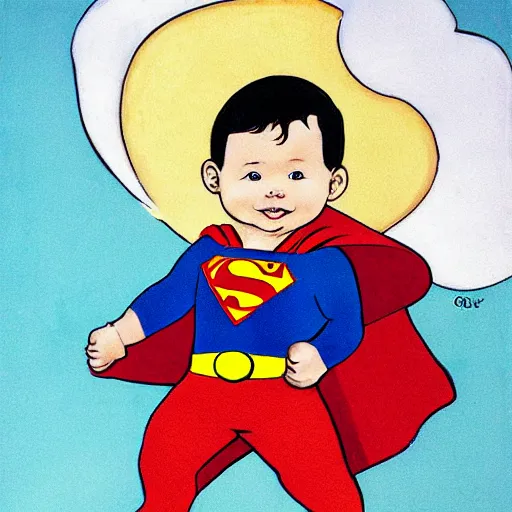 Image similar to baby superman