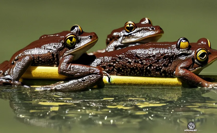 Image similar to frogs playing polo, highly detailed, extremely high quality, hd, 4 k, 8 k, professional photographer, 4 0 mp, lifelike, top - rated, award winning, cinematic, realistic, detailed lighting, detailed shadows, sharp, no blur, edited, corrected, trending