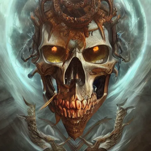 Image similar to super detailed portrait of the god of death, fantasy art