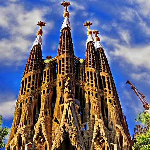 Image similar to La Sagrada Familia by Antoni Gaudi, 8k, HDR, CG Society