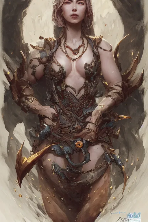 Image similar to portrait of the necklace baku evoker wearing foothills rune by artgerm and Craig Mullins, James Jean, Andrey Ryabovichev, Mark Simonetti and Peter Morbacher 16k