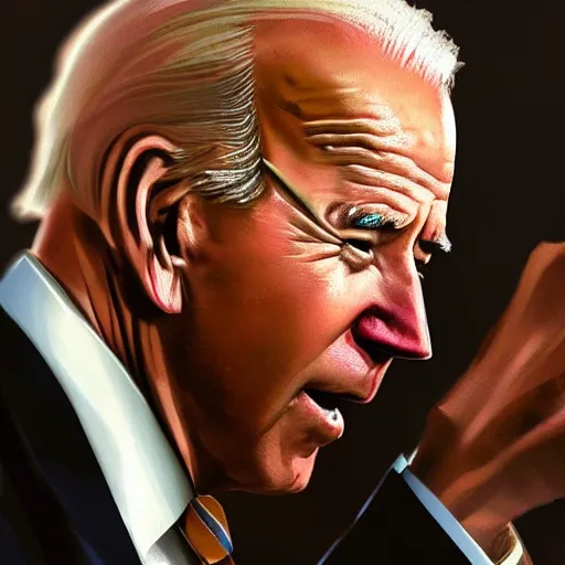 Image similar to joe biden crying, dramatic lighting, cinematic, establishing shot, extremly high detail, photorealistic, cinematic lighting, artstation, style by James Gurney