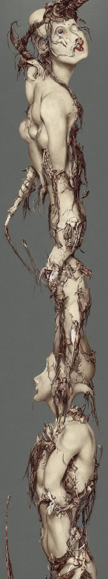 Prompt: full body portrait of a woman made of teeth, fantasy artwork