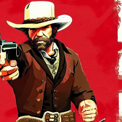 Prompt: Bob Ross as a video game character in red dead redemption 2 wearing a sheriff uniform