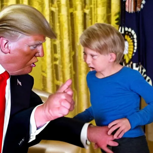 Image similar to photographic evidence of donald trump showing a child the nuclear codes, 1 0 8 0 p cnn footage