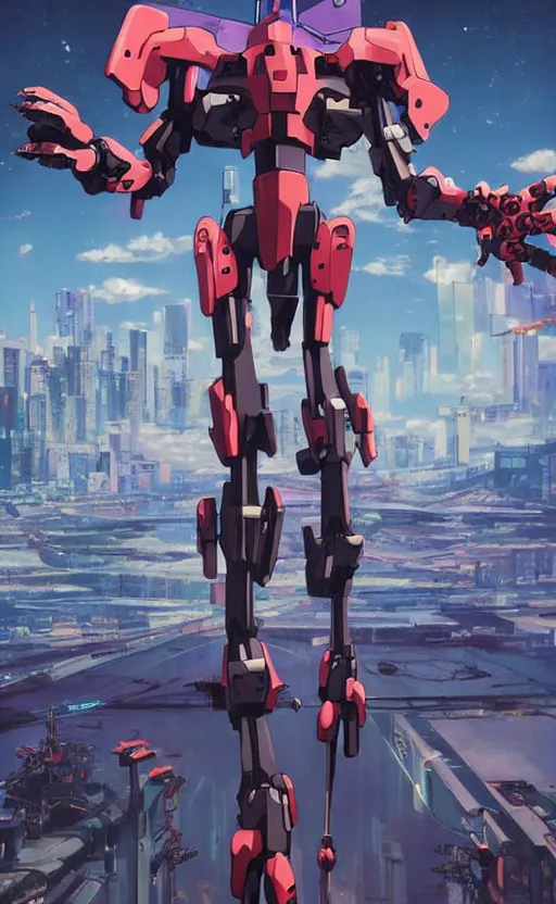 Prompt: < huge mecha > in the style of < neon genesis evangelion > holding a < mechanical yueqin > in arms, movie poster, < full body robot >, 3 d anime, arcane style, retropunk, steampunk, high resolution, 4 k, retrofuturism, studio ghibli, simon stalenhag