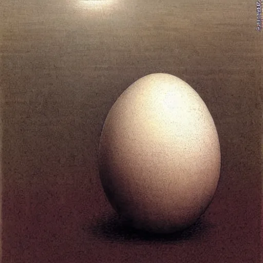 Image similar to humpty dumpty in form of egg, front view by by luis royo and wayne barlowe, beksinski