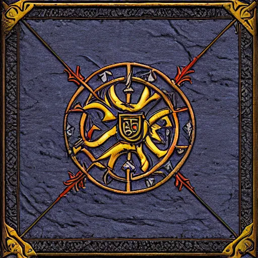 Image similar to the flag of neverwinter, medieval, fantasy