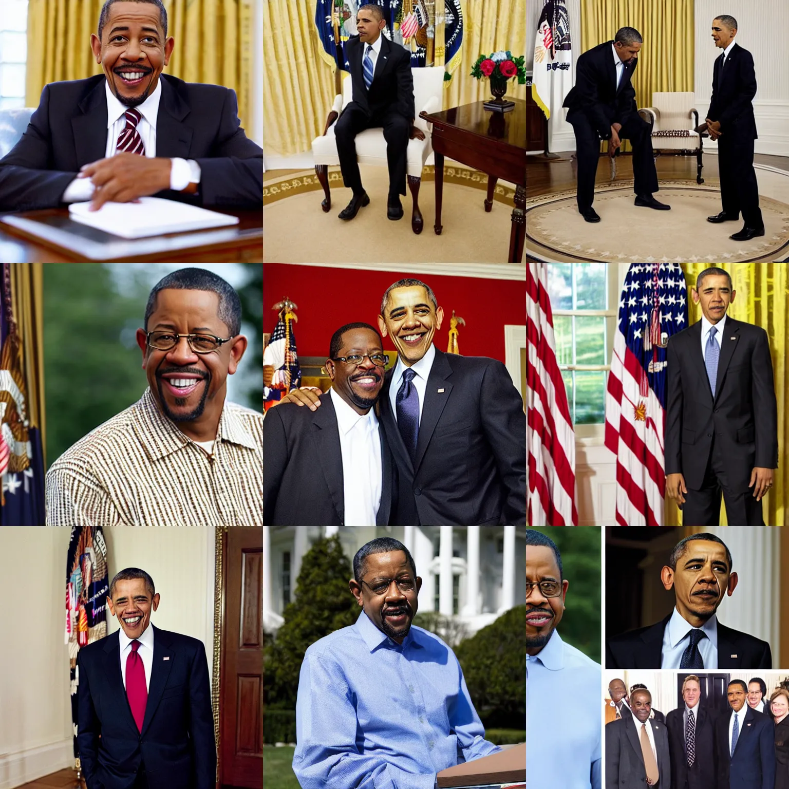 Prompt: photo of martin lawrence as obama, taken by white house photographer