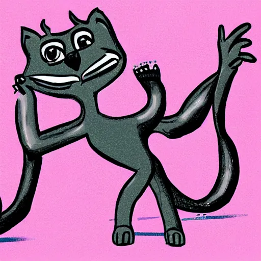 Prompt: illustration pink panter, , cartoon, funny