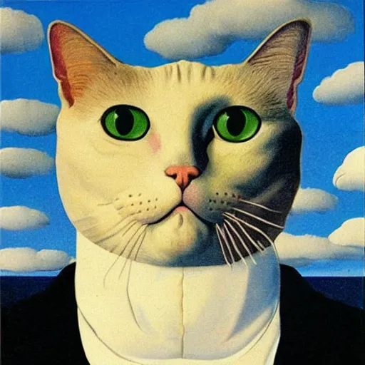 Image similar to international cat day by René Magritte