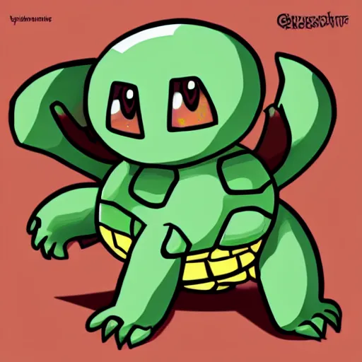 Image similar to illustration of an new pokemon inspired by an turtle and an monkey, in pokemon artstyle, extremely coherent