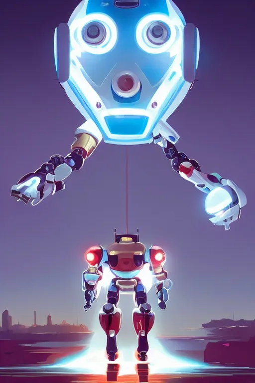 Image similar to metabots medabots medarotto medarot robot minimalist comics, behance hd by jesper ejsing, by rhads, makoto shinkai and lois van baarle, ilya kuvshinov, rossdraws global illumination ray tracing hdr radiating a glowing aura