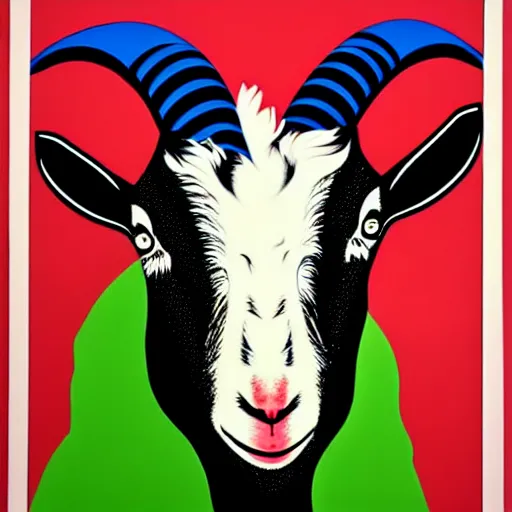 Image similar to goat, portrait, pop art