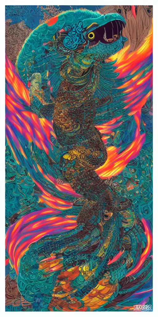 Image similar to quetzalcoatl, Tristan Eaton, victo ngai, artgerm, RHADS, ross draws