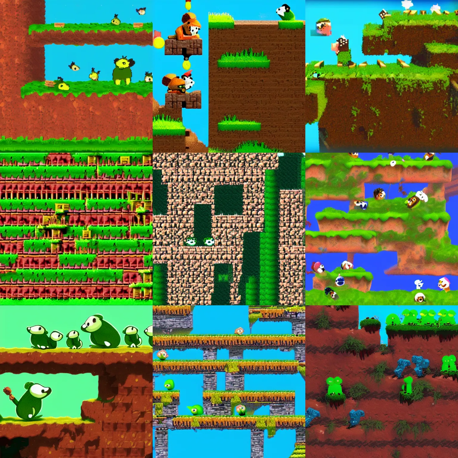 Prompt: high quality photo of Lemmings from a videogame