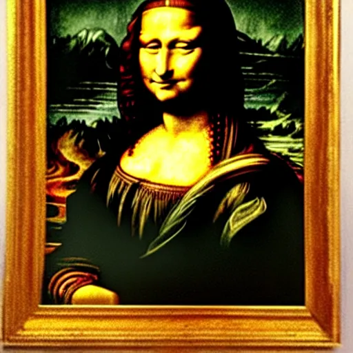 Prompt: monalisa drawing leonardo da vinci, oil painting, highdetailed