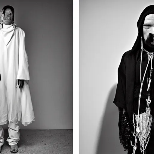 Image similar to The necromancer, portrait, fashion photography, by Juergen Teller, Micha Klein, Yohji Yamamoto