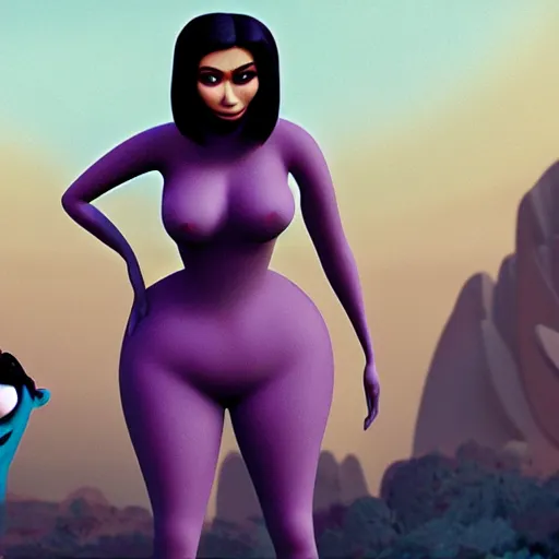 Image similar to undead kim kardashian as seen in pixar animated movie 4 k render octane remake by christopher nolan