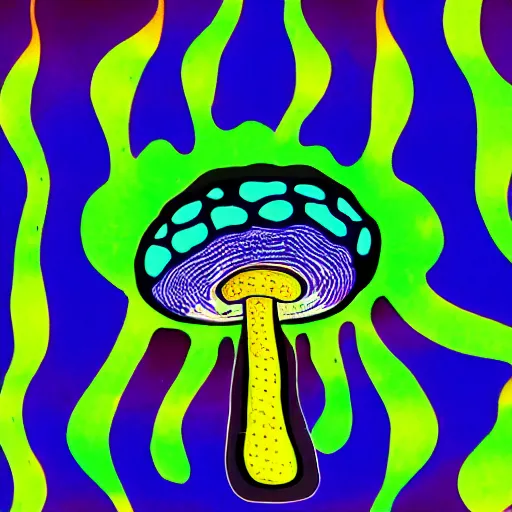 Prompt: a psychedelic mushroom