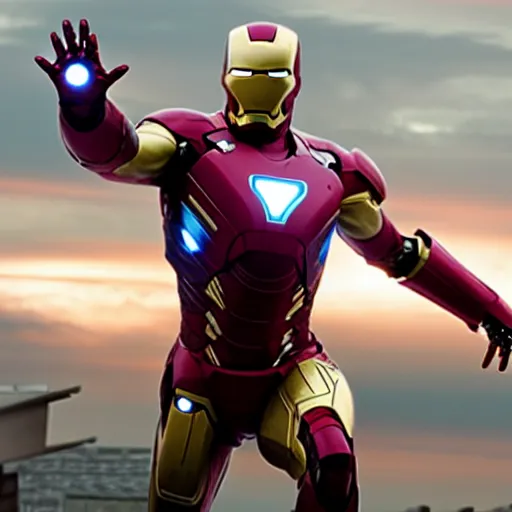 Prompt: film still of Joseph Gordon Levitt as iron man in new avengers film, 4k