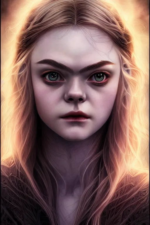 Prompt: portrait of a teenage vampire who looks like elle fanning, fantasy graphic novel style, by artgerm and luis royo and jenny frison, intricate, vivid colors, very fine inking lines, extremely detailed, 4k, hd