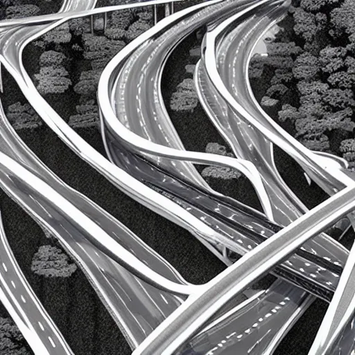 Image similar to a highway designed by mc escher