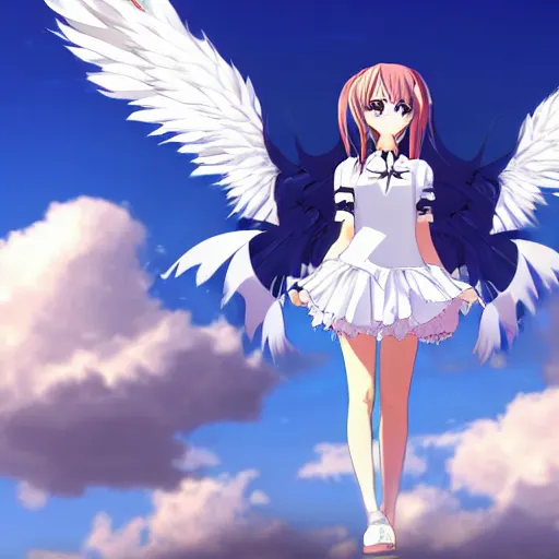 Prompt: anime girl with wings
