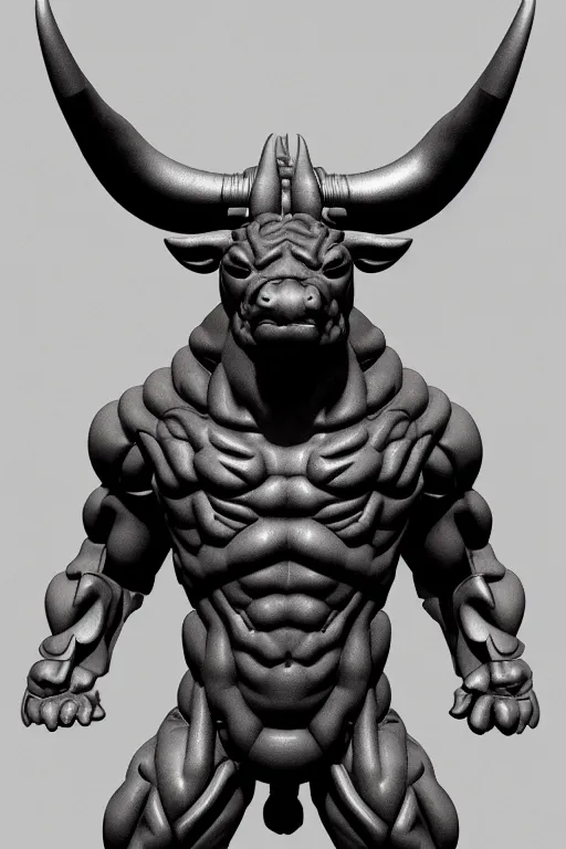 Image similar to bull humanoid figure, highly detailed, digital art, sharp focus, trending on art station, kentaro miura manga art style