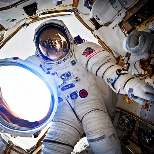 Image similar to photograph of an astronaut, lit from bottom, full body photo,, 8 k