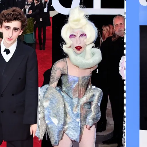 Prompt: timothee chalamet meets lady gaga