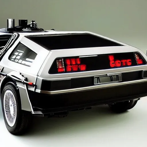 Image similar to a tatoo of delorean from back to the future,