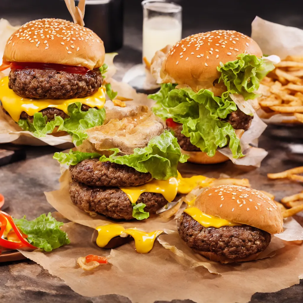 Image similar to photo of a tasty cheeseburger, food photography