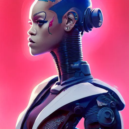 Prompt: cyborg Rihanna profile picture by Greg Rutkowski, dynamic pose, intricate details, futuristic, volumetric lights, streetwear, studio ghibli, Organic Painting , Matte Painting, geometric shapes, hard edges, trending on the artstation, fantasy LUT, realistic by Sachin Teng + Martin Grip + Moebius + Patrick Gleason, smooth, sharp focus, techwear, Industrial Scifi, detailed illustration, character portrait, highly detailed, digital painting, artstation, concept art, soft light, hdri, smooth, sharp focus, illustration, art by tian zi and craig mullins and WLOP and alphonse much,