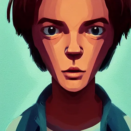 Image similar to face icon stylized minimalist stranger things, loftis, cory behance hd by jesper ejsing, by rhads, makoto shinkai and lois van baarle, ilya kuvshinov, rossdraws global illumination