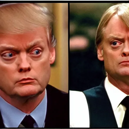 Image similar to Niles Crane cross-examining Donald Trump