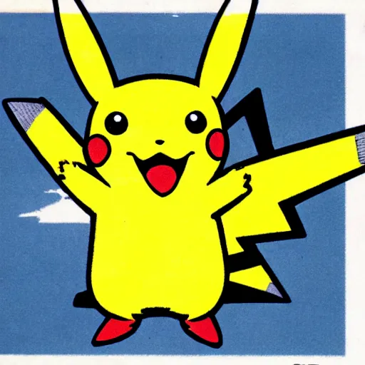 Prompt: Pikachu as drawn by comic strip artist Jim Davis (1989)