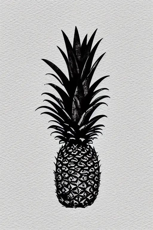 Image similar to minimalist watercolor art of a pineapple, illustration, vector art